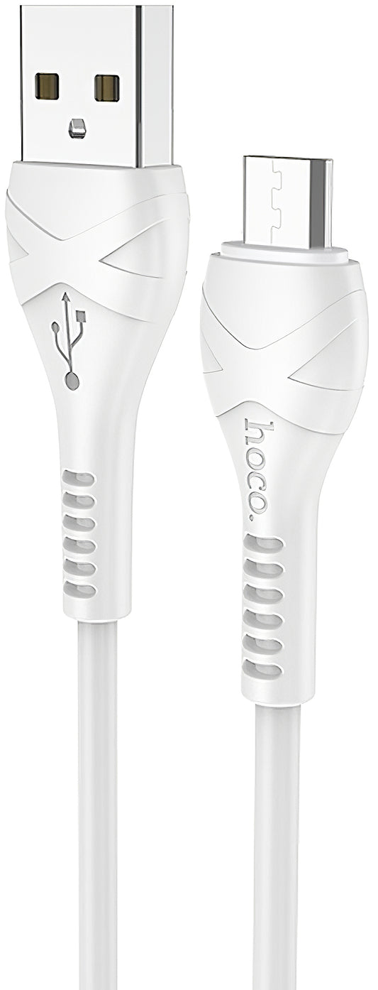 USB-A - microUSB Data- en Oplaadkabel HOCO X37, 18W, 1m, Wit