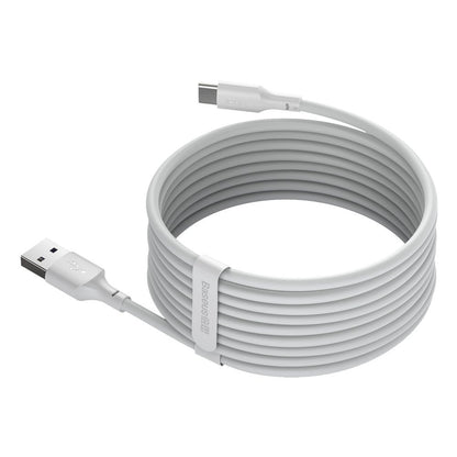 USB-A naar USB-C Baseus Data- en oplaadkabel, 40W, 1,5m, Wit TZCATZJ-02