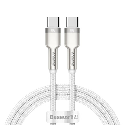 USB-C Data- en oplaadkabel - USB-C Baseus Cafule Metaalserie, 100W, 1m, Wit CATJK-C02