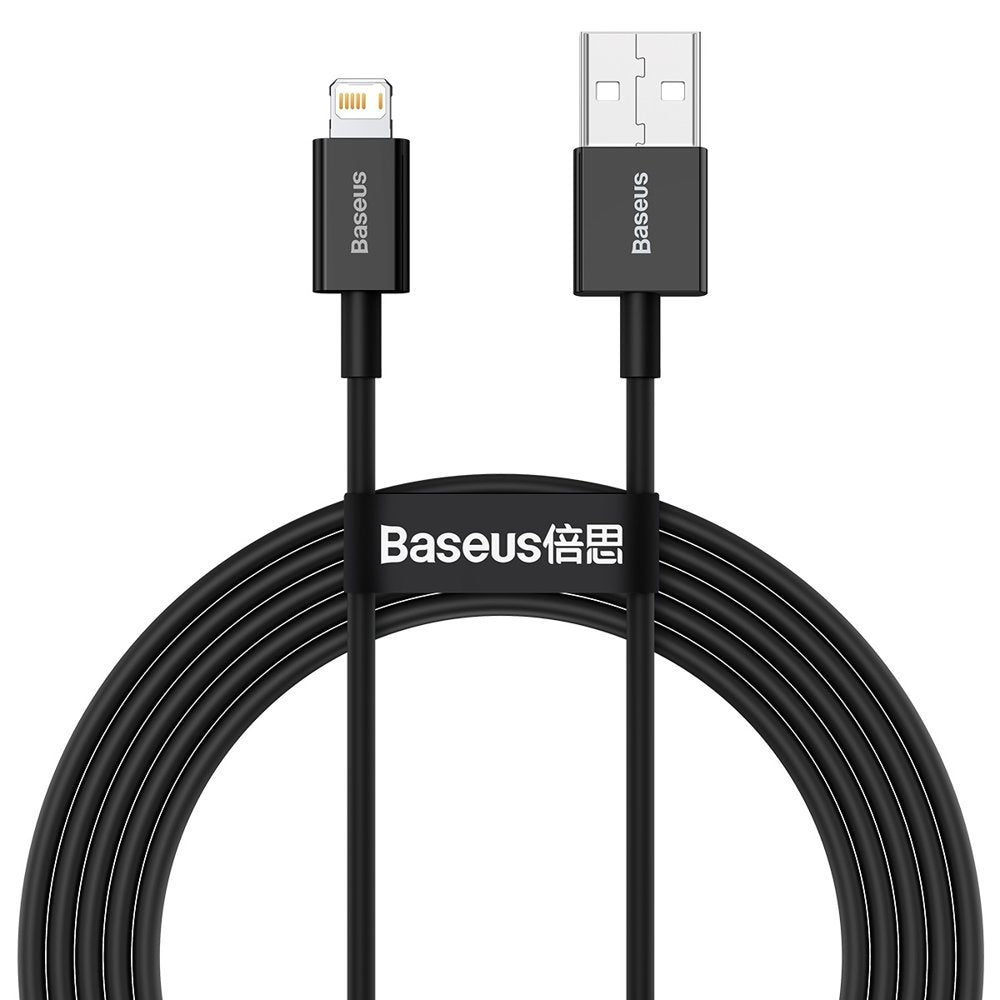 Gegevens- en oplaadkabel USB-A - Lightning Baseus Superior Series, 20W, 2m, Zwart CALYS-C01