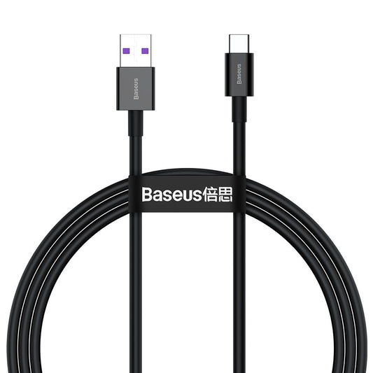 Data- en oplaadkabel USB-A - USB-C Baseus Superior Series, 66W, 1m, Zwart CATYS-01