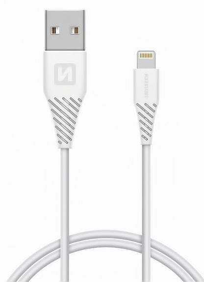 Data- en oplaadkabel USB-A - Lightning Swissten, 18W, 1,2 m, wit 71526501