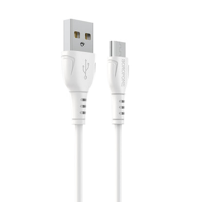 Data- en oplaadkabel USB-A - microUSB Borofone BX51 Triumph MP, 18W, 1m, Wit