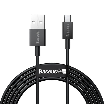 Baseus Superior-serie USB-A naar microUSB data- en oplaadkabel, 18 W, 2 m, zwart CAMYS-A01 