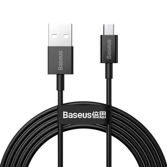 Data- en oplaadkabel USB-A - microUSB Baseus Superior Series, 18W, 1m, Zwart CAMYS-01