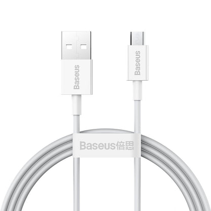 Data- en oplaadkabel USB-A - microUSB Baseus Superior Series, 18W, 1m, Wit CAMYS-02