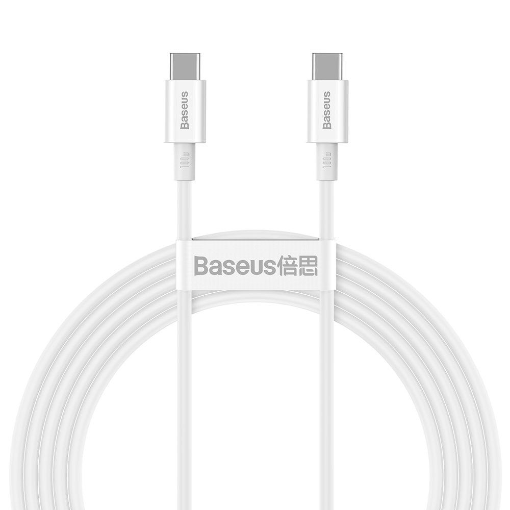 USB-C Data- en oplaadkabel - USB-C Baseus Superior Series, 100W, 2m, Wit CATYS-C02