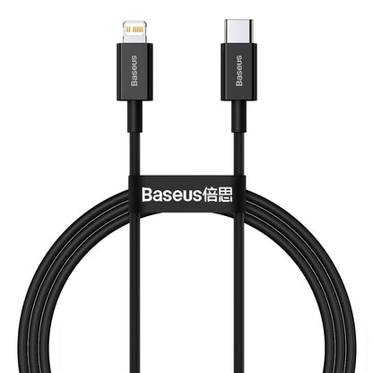 Gegevens- en oplaadkabel USB-C - Lightning Baseus Superior Series, 20W, 1m, Zwart CATLYS-A01