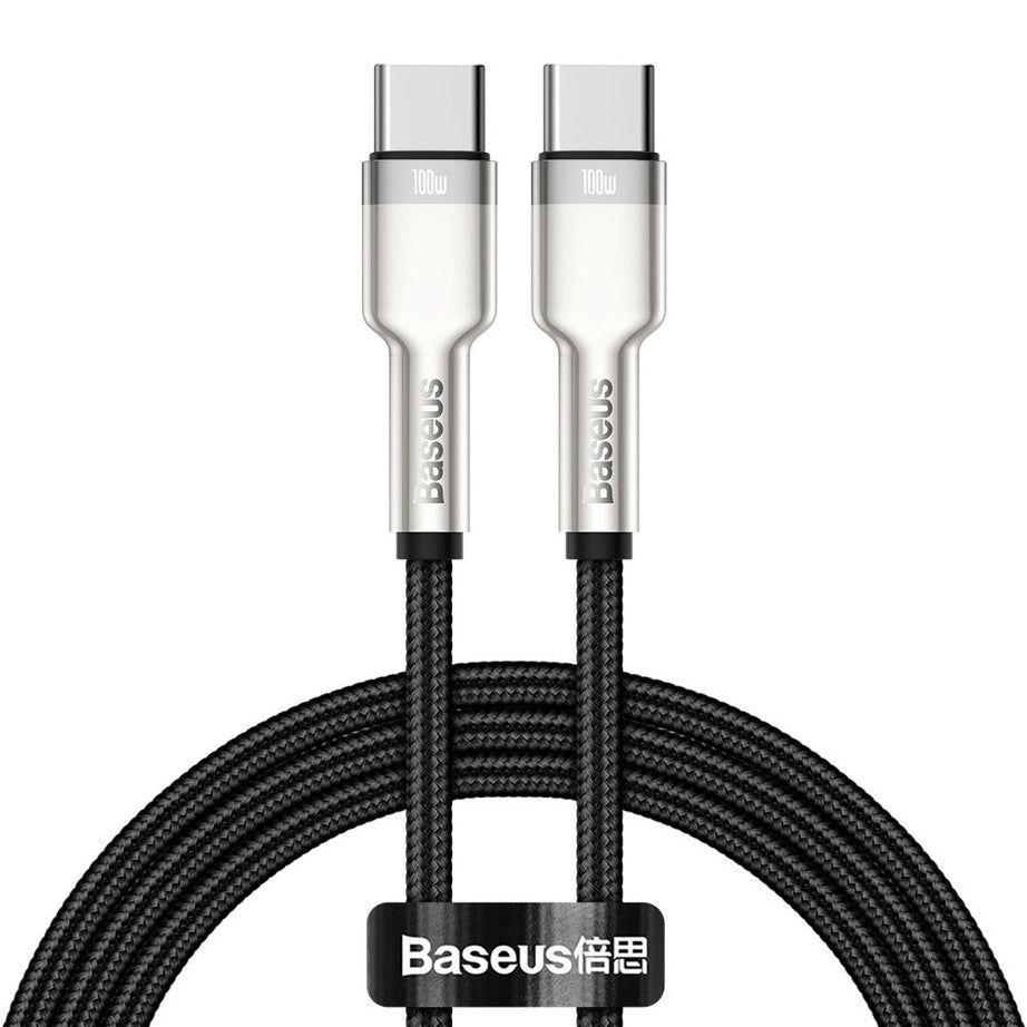 USB-C Data en Oplaadkabel - USB-C Baseus Cafule, 100W, 2m, Zwart CATJK-D01