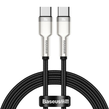 USB-C Data en Oplaadkabel - USB-C Baseus Cafule, 100W, 2m, Zwart CATJK-D01