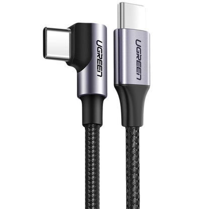 USB-C data- en oplaadkabel - USB-C UGREEN US255 USB-C schuin, 60W, 1m, Grijs