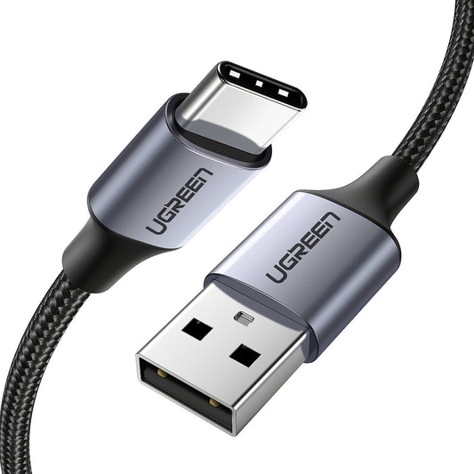 USB-A - USB-C Data- en Oplaadkabel UGREEN US288, 18W, 1.5m, Zwart