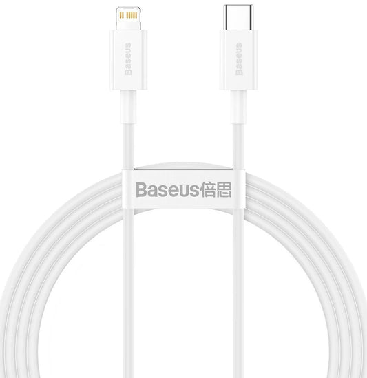 Gegevens- en oplaadkabel USB-C - Lightning Baseus Superior Series, 20W, 1,5m, Wit CATLYS-B02 