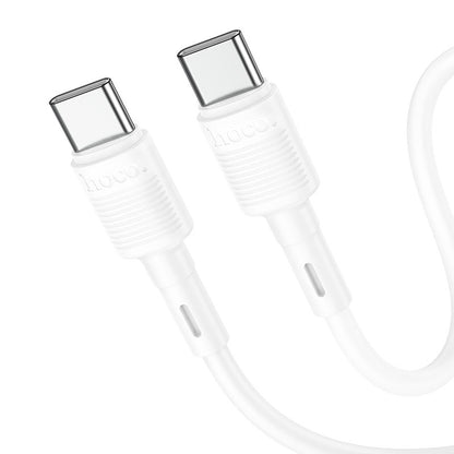 Data- en Oplaadkabel USB-C - USB-C HOCO X83 Victory, 60W, 1m, Wit
