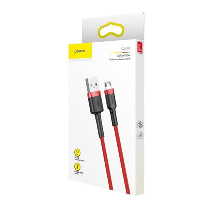 Data- en oplaadkabel USB-A - microUSB Baseus Cafule, 18W, 1m, Rood CAMKLF-B09