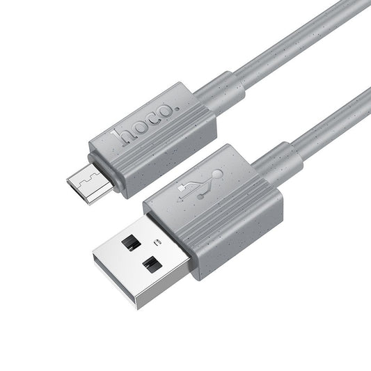 USB-A - microUSB Data- en Oplaadkabel HOCO X107, 18W, 1m, Gri