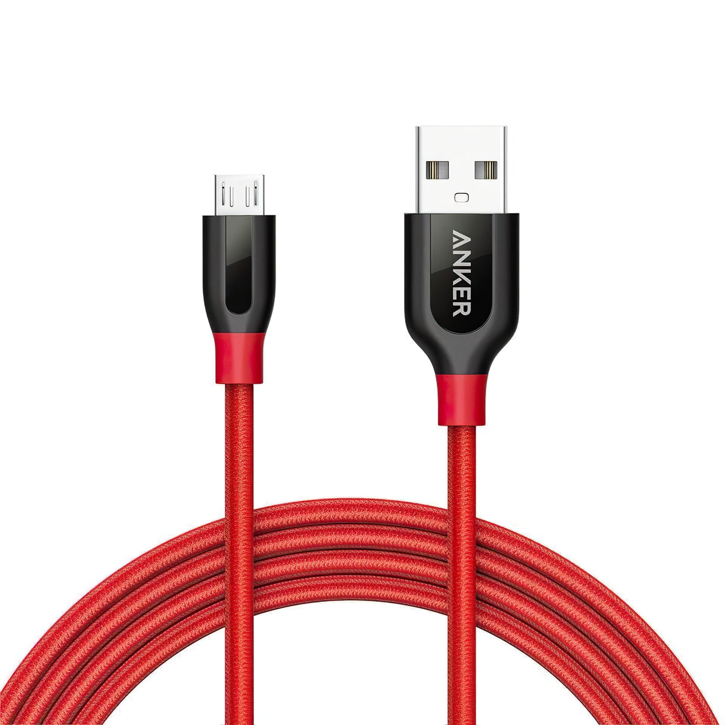 Data- en oplaadkabel USB-A - microUSB Anker PowerLine+, 18W, 1,8 m, rood A8143091 