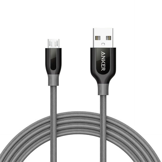 Data- en oplaadkabel USB-A - microUSB Anker PowerLine+, 18W, 1,8 m, grijs A8143HA1 