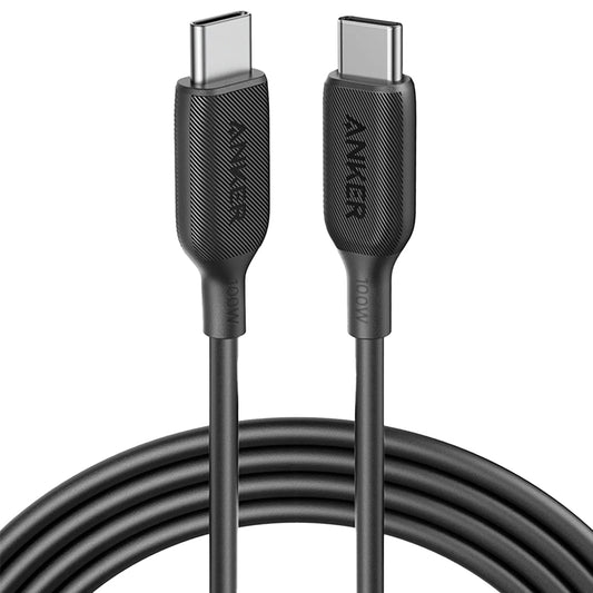 USB-C data- en oplaadkabel - USB-C Anker 543, 100W, 1,8 m, zwart A80E2G11 