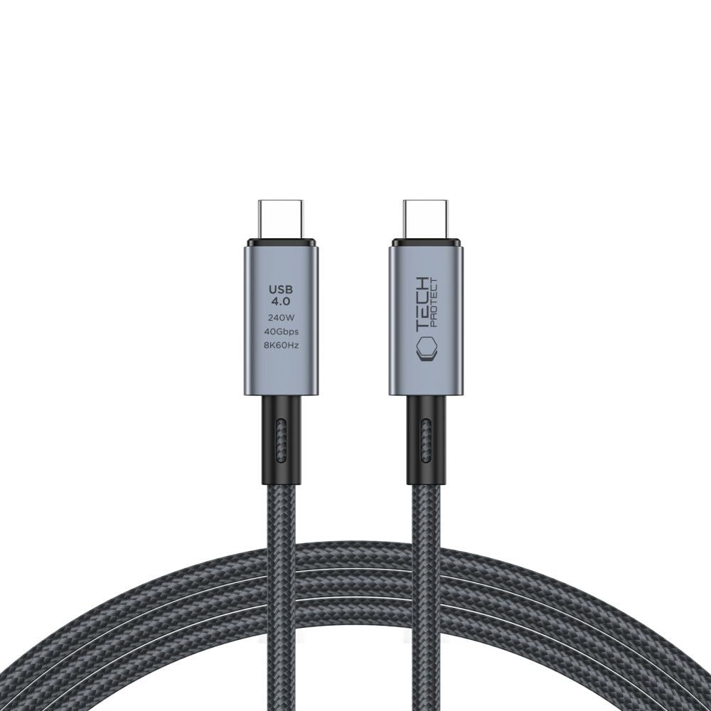 USB-C Data- en oplaadkabel - USB-C Tech-Protect Ultraboost Max, 240W, 2m, Grijs 