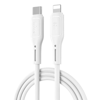 Data- en oplaadkabel USB-C - Lightning WiWu Wi-C043E Starlink, 30W, 1m, Wit 