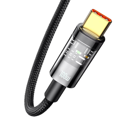 Câble de Données et de Charge USB-A - USB-C Baseus Explorer, 100W, 2m, Noir CATS000301
