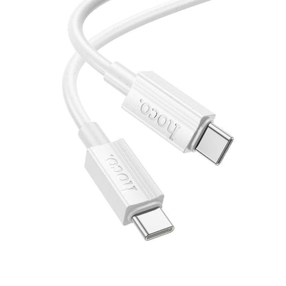 Câble de Données et de Charge USB-C - USB-C HOCO X107, 60W, 1m, Blanc