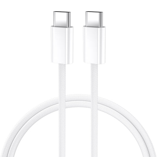 Câble de Données et de Charge USB-C - USB-C BWOO BO-X284, 60W, 1m, Blanc