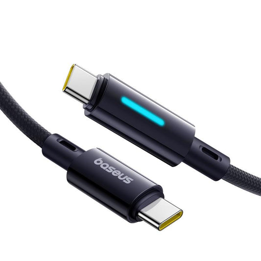 USB-C Data- en Oplaadkabel - USB-C Baseus Lit Button Control, 100W, 2m, Zwart P10379000121-01