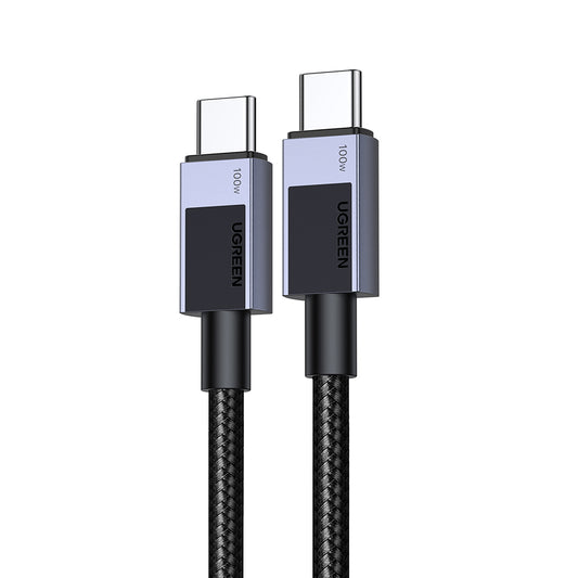 Câble de Données et de Charge USB-C - USB-C UGREEN L512, 100W, 0.5m, Gris