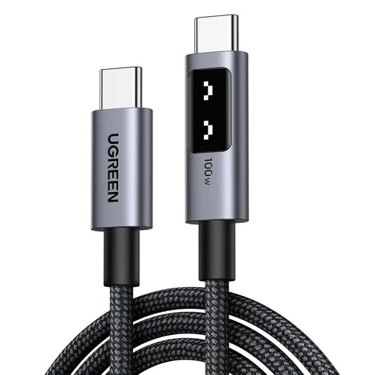 Câble de Données et de Charge USB-C - USB-C UGREEN L509, 100W, 2m, Gris