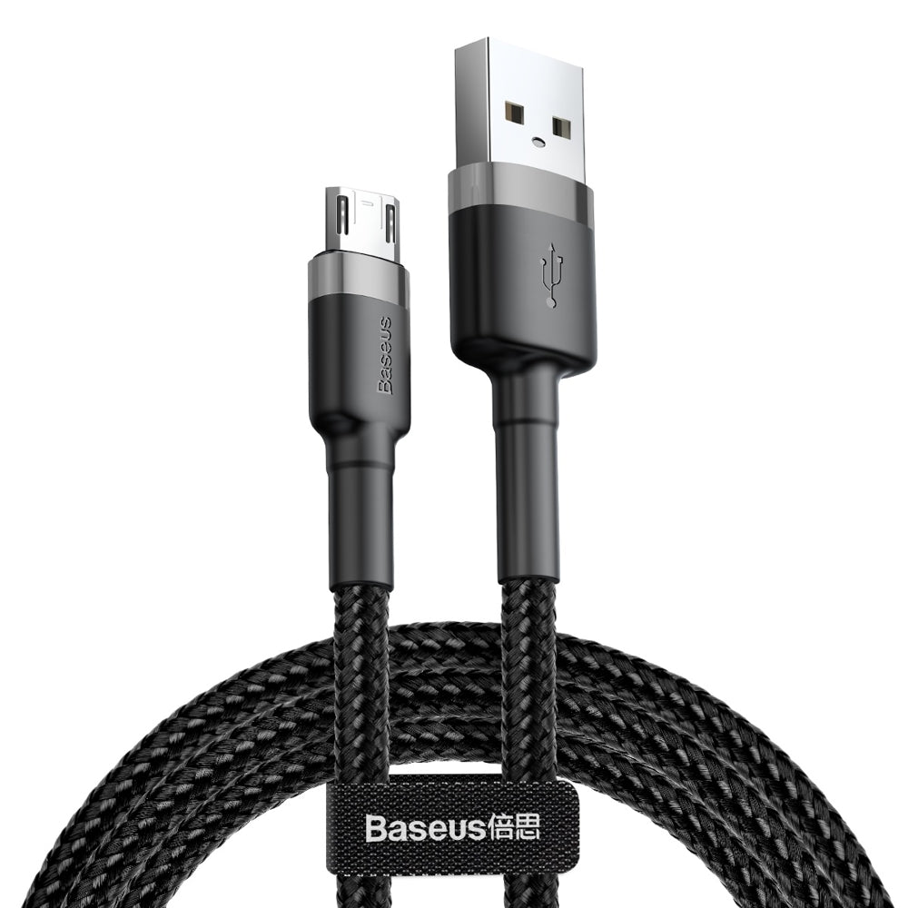 Data- en Oplaadkabel USB-A - microUSB Baseus Cafule, 18W, 2m, Grijs CAMKLF-CG1