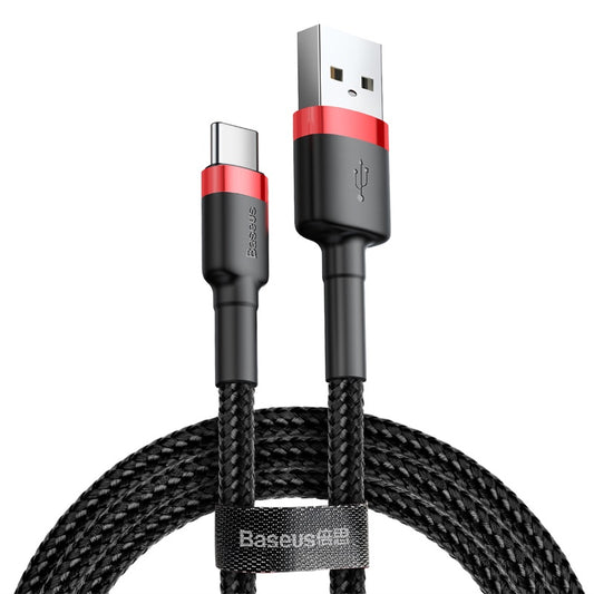 USB-A - USB-C Baseus Cafule Data- en Oplaadkabel, 18W, 3m, Rood CATKLF-U91