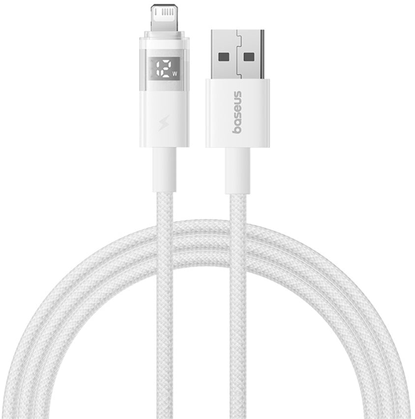 Data- en Oplaadkabel USB-A - Lightning Baseus Display 2, 18W, 2m, Wit P10382700211-01
