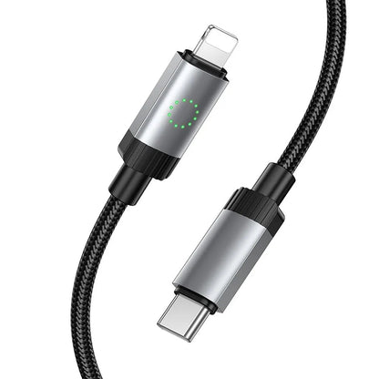 USB-C - Lightning datakabel en oplaadkabel HOCO X117, 27W, 1m, Zwart