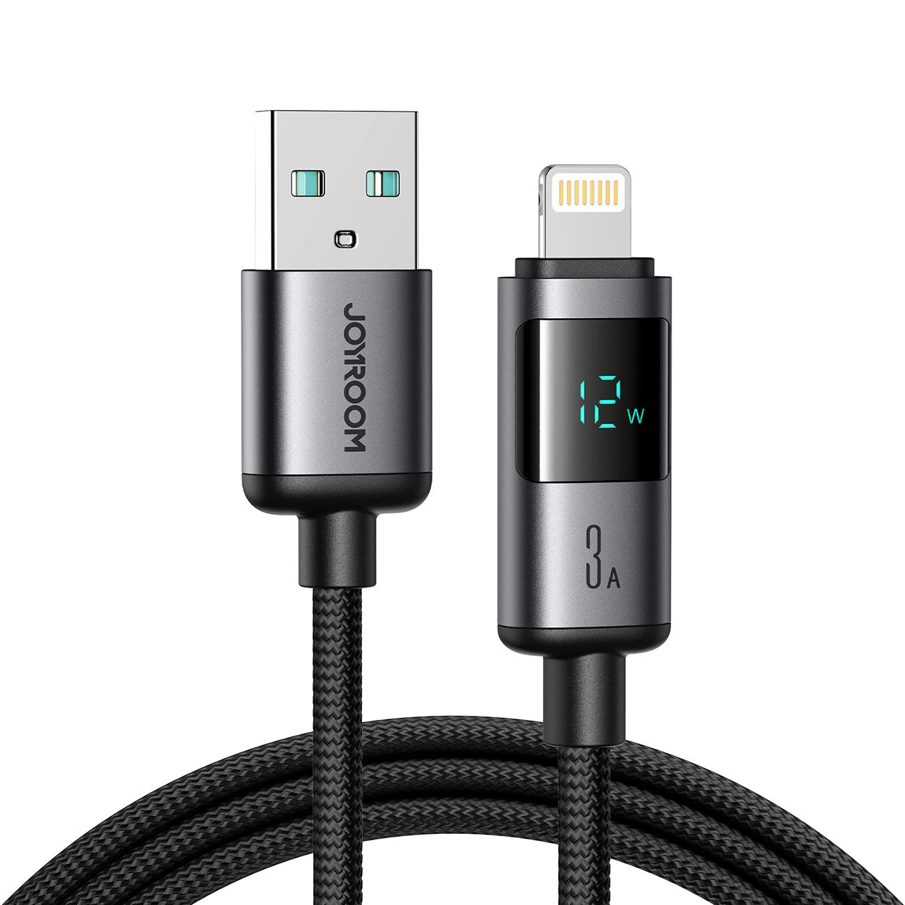 Câble de Données et de Charge USB-A - Lightning Joyroom S-A16 Pro Prism Display, 12W, 1.2m, Noir
