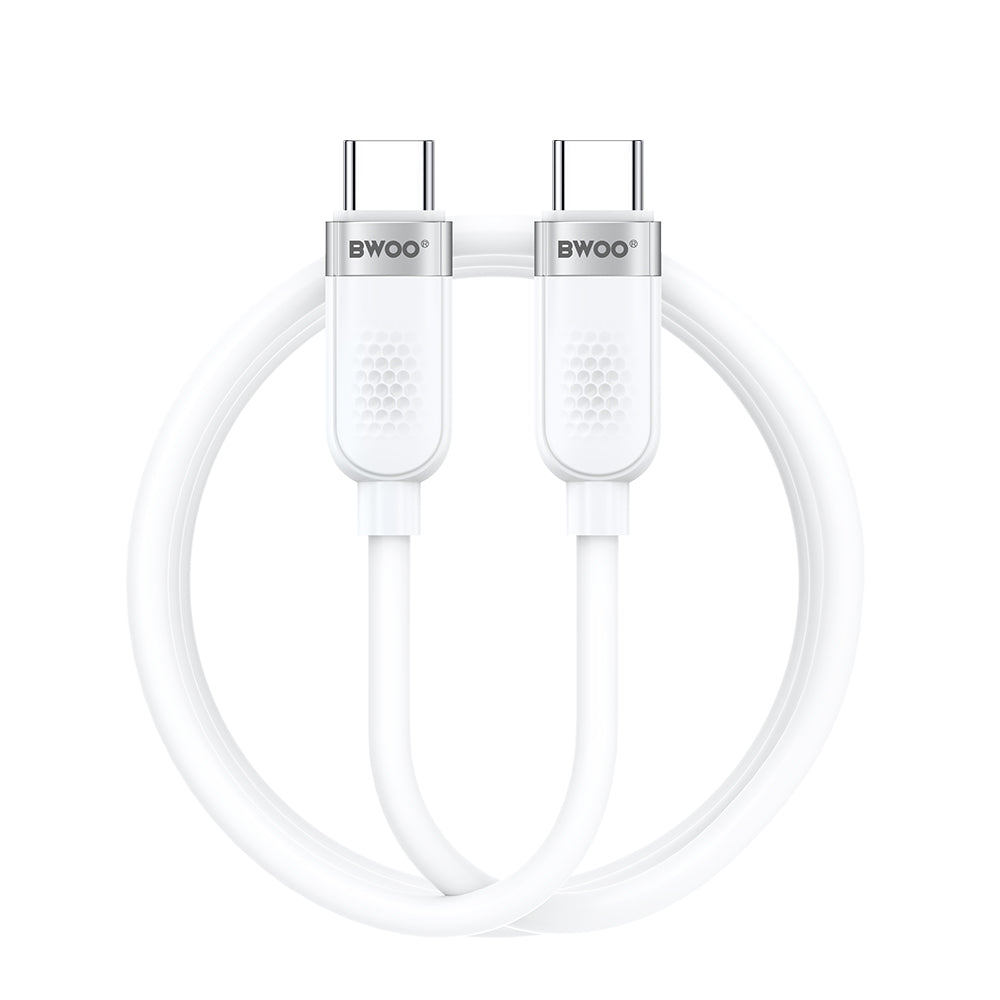 Data- en Oplaadkabel USB-C - USB-C BWOO BO-X315C, 100W, 1m, Wit