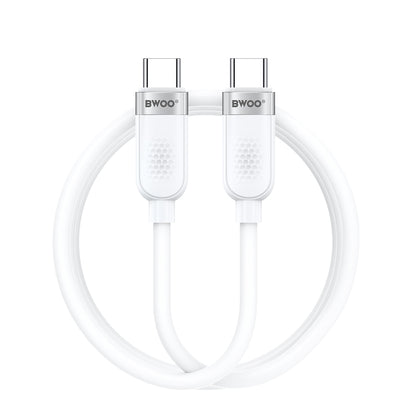 Data- en Oplaadkabel USB-C - USB-C BWOO BO-X315C, 100W, 1m, Wit
