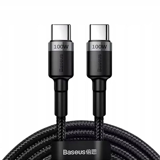 Câble de Données et de Charge USB-C - USB-C Baseus Cafule, 100W, 2m, Gris CATKLF-BLG1