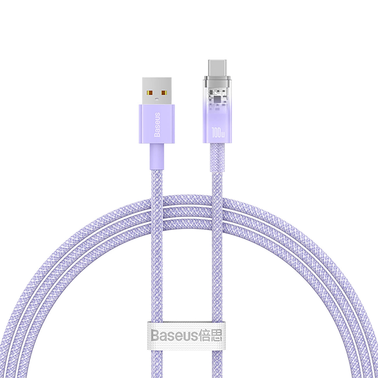 Câble de Données et de Charge USB-A - USB-C Baseus Explorer, 100W, 1m, Mauve CATS010405