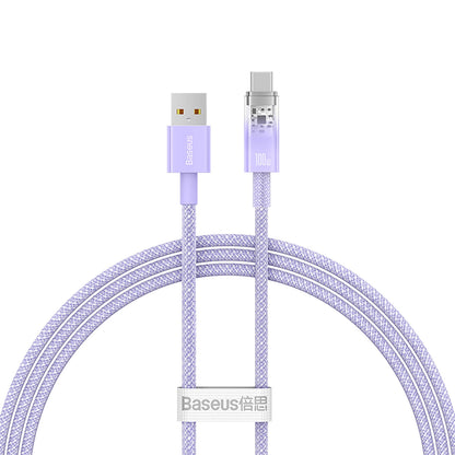 Câble de Données et de Charge USB-A - USB-C Baseus Explorer, 100W, 1m, Mauve CATS010405