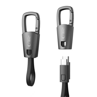 USB-C Daten- und Ladekabel - USB-C Tech-Protect Ultraboost DNA Schlüsselanhänger, 60W, 0,17m, Grau