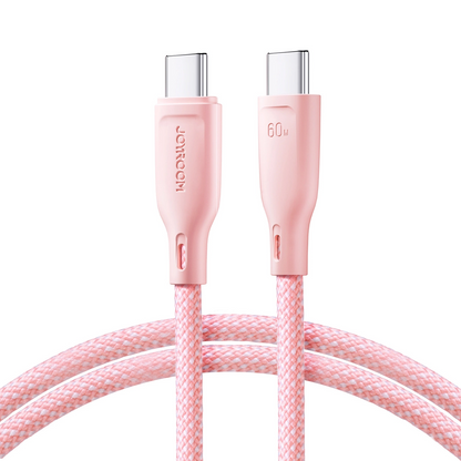 USB-C Data- en Oplaadkabel - USB-C Joyroom S-A34, 60W, 1m, Roze