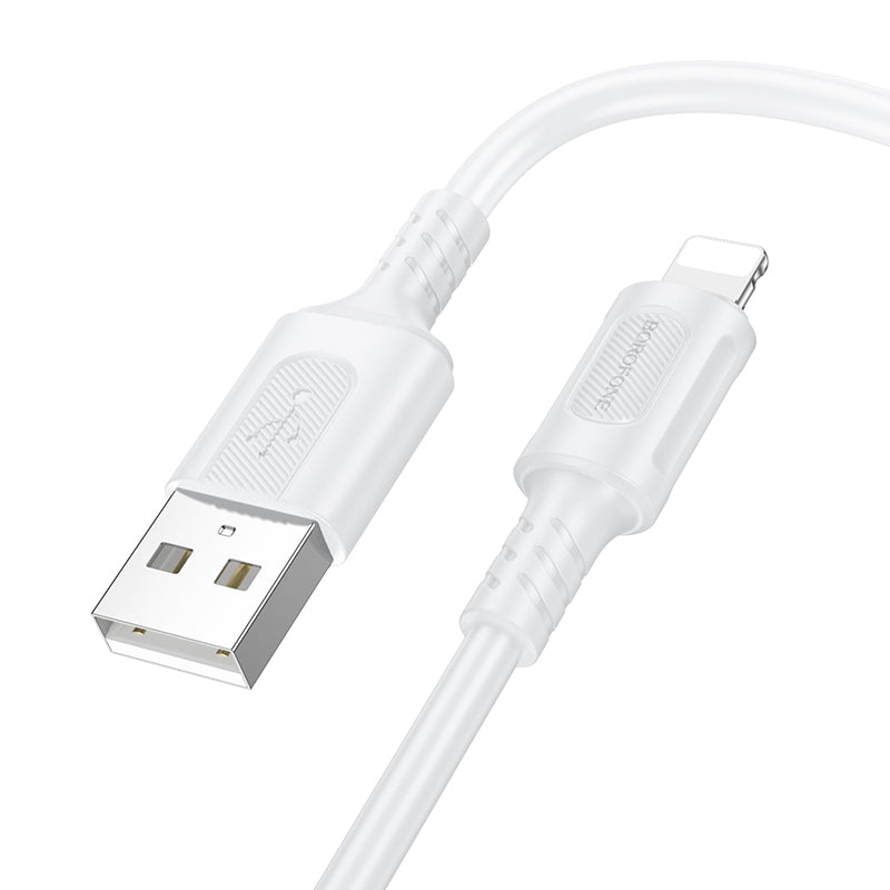 Daten- und Ladekabel USB-A - Lightning Borofone BX111 Feliz, 18W, 1m, Weiß