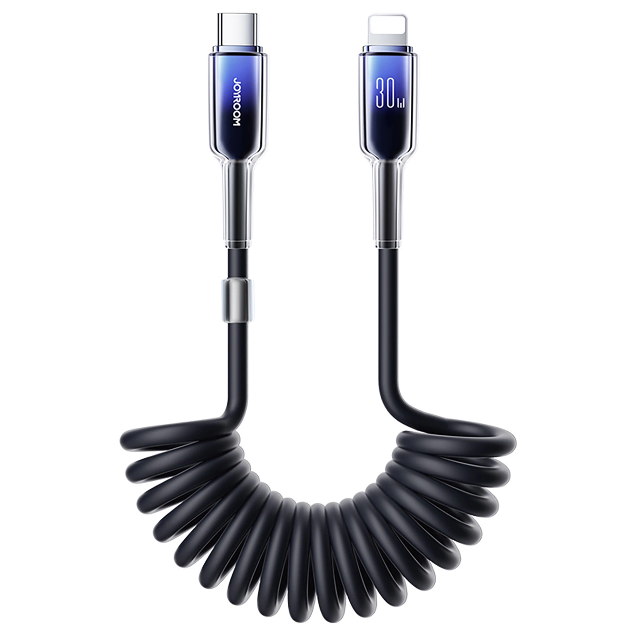 USB-C - Lightning Lade- und Datenkabel Joyroom S-A43 Crystal, 30W, 1,5m, Schwarz