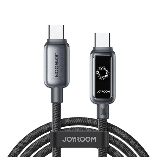 USB-C Data- en Oplaadkabel - USB-C Joyroom S-A55 StarFlight Display, 100W, 1.2m, Zwart