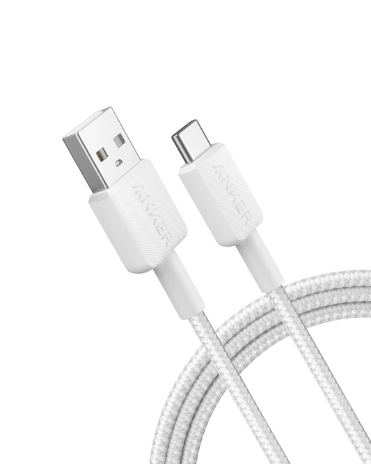 Câble de Données et de Charge USB-A - USB-C Anker 322, 18W, 1.8m, Blanc A81H6G21
