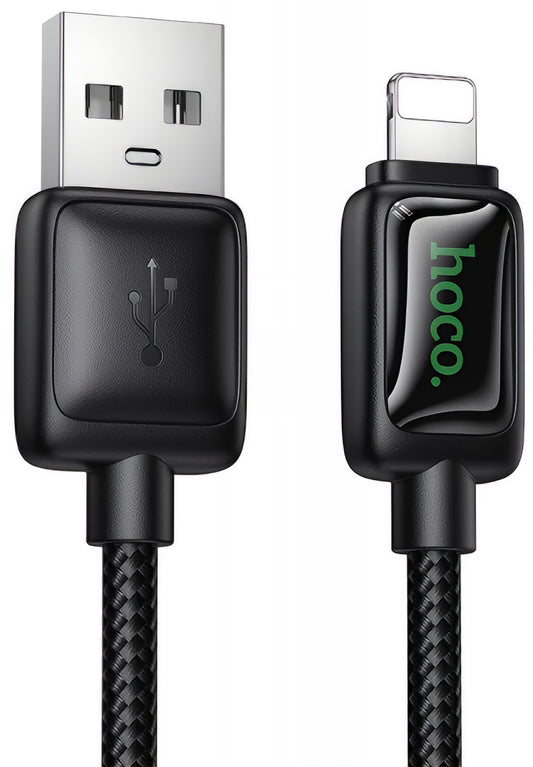 Câble de données et de charge USB-A - Lightning HOCO U146, 12W, 1.2m, Noir
