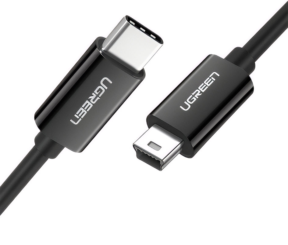 Daten- und Ladekabel USB-C - miniUSB UGREEN US242, 18W, 1m, Schwarz