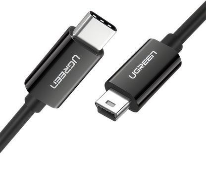 Daten- und Ladekabel USB-C - miniUSB UGREEN US242, 18W, 1m, Schwarz